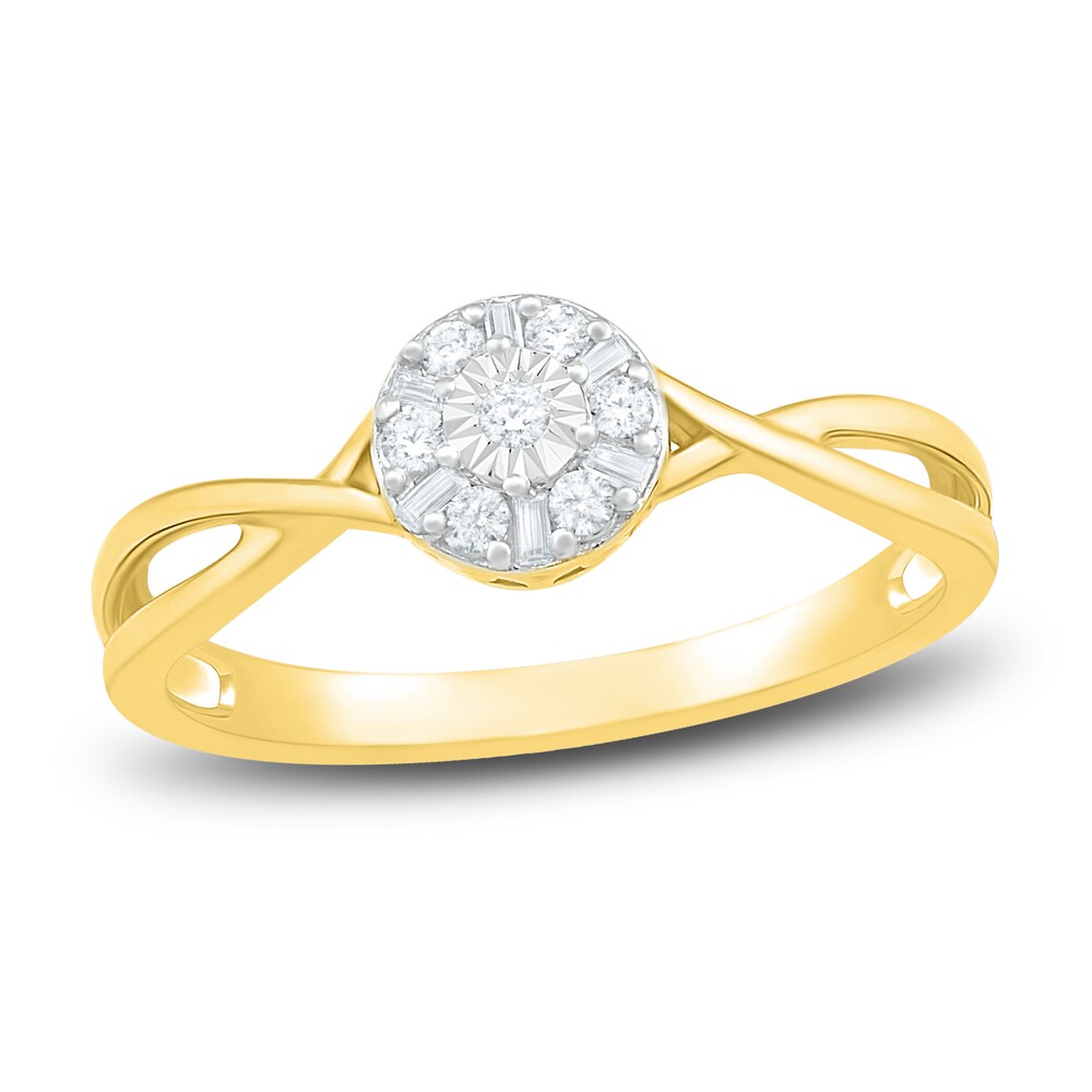 Diamond Promise Ring 1/8 ct tw Round 10K Yellow Gold 7cvLEqSM [7cvLEqSM]