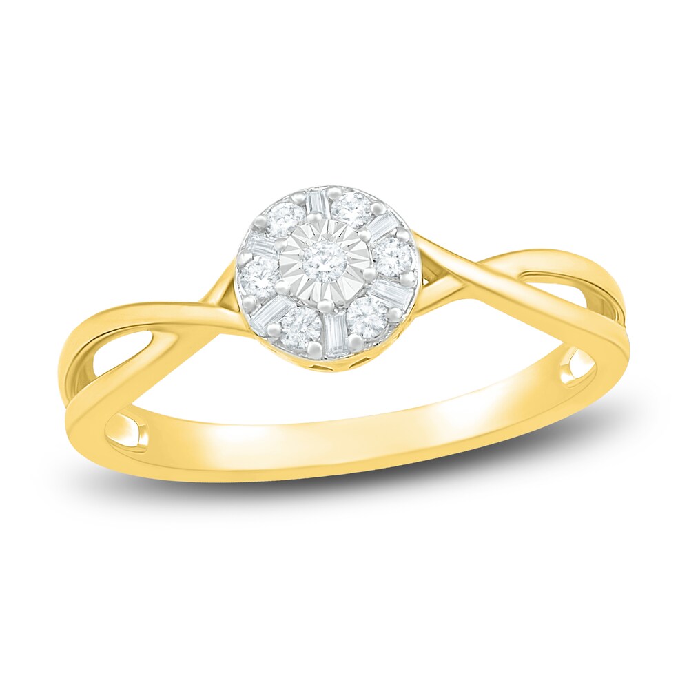 Diamond Promise Ring 1/8 ct tw Round 10K Yellow Gold 7cvLEqSM