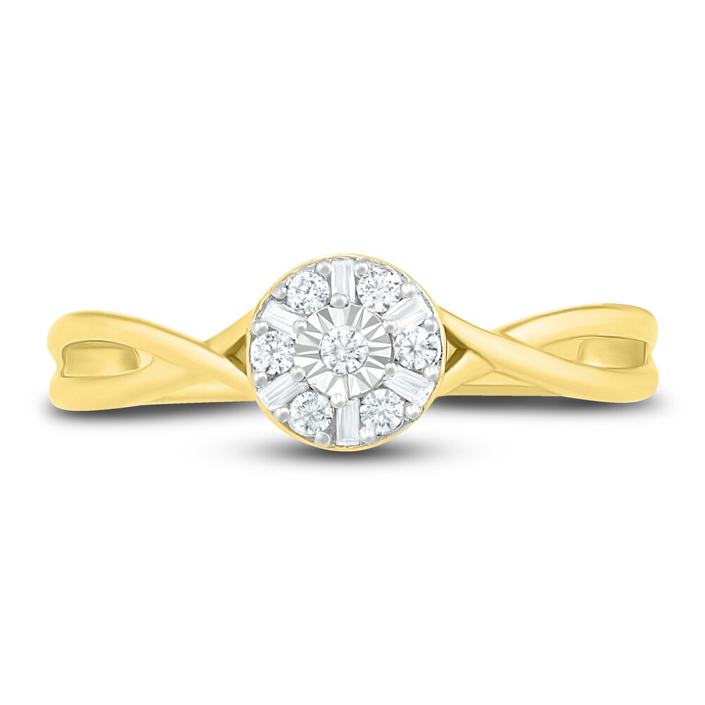 Diamond Promise Ring 1/8 ct tw Round 10K Yellow Gold 7cvLEqSM