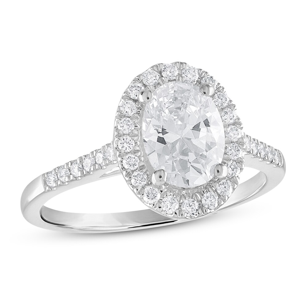 Diamond Engagement Ring 1-1/2 ct tw Round 18K White Gold 7q2byjWO