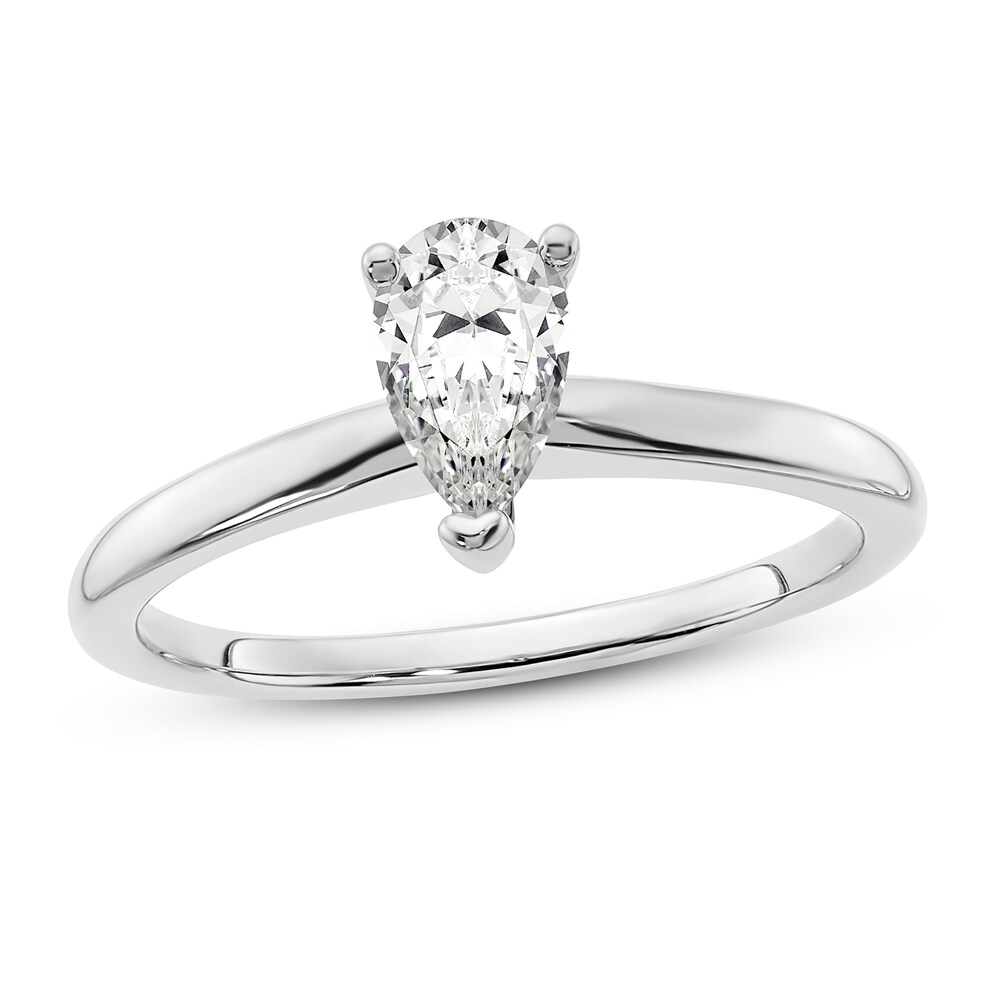 Diamond Solitaire Engagement Ring 3/4 ct tw Pear-shaped 14K White Gold (I1/I) 7vFx3D10