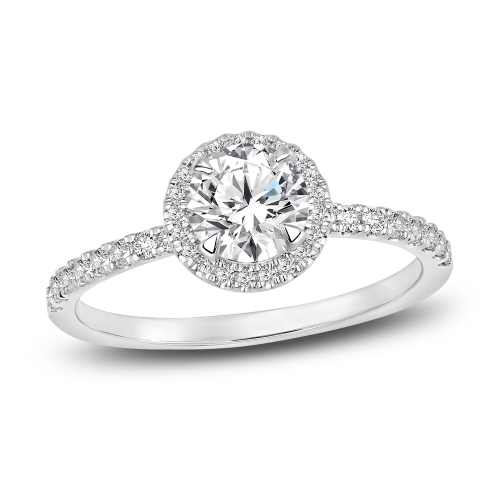Diamond Engagement Ring 7/8 ct tw Round 14K White Gold 7y38ZBIt