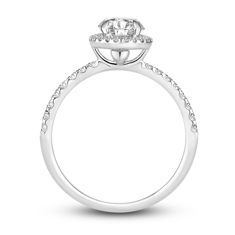 Diamond Engagement Ring 7/8 ct tw Round 14K White Gold 7y38ZBIt