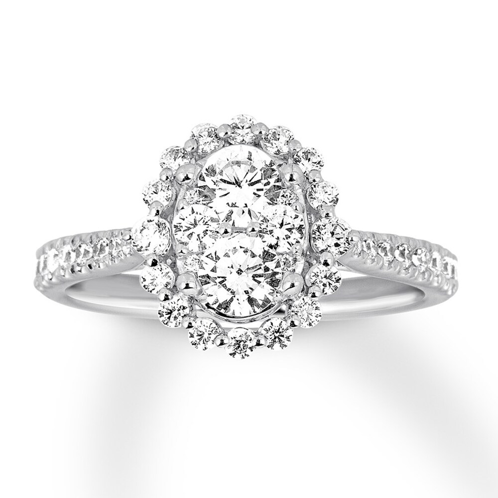 Diamond Engagement Ring 1 ct tw Round-cut 14K White Gold 80OBfGFD