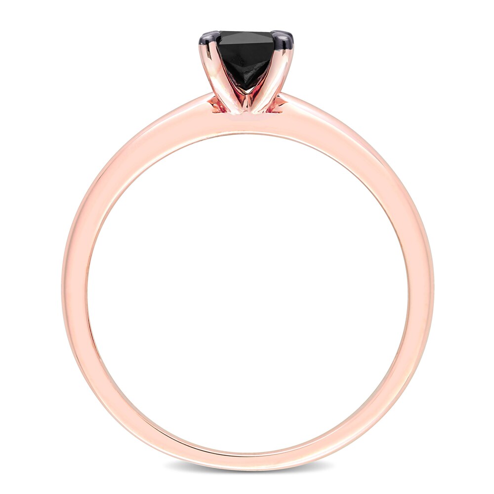 Black Diamond Solitaire Engagement Ring 1/2 ct tw Princess-cut 14K Rose Gold 80w5fXG4