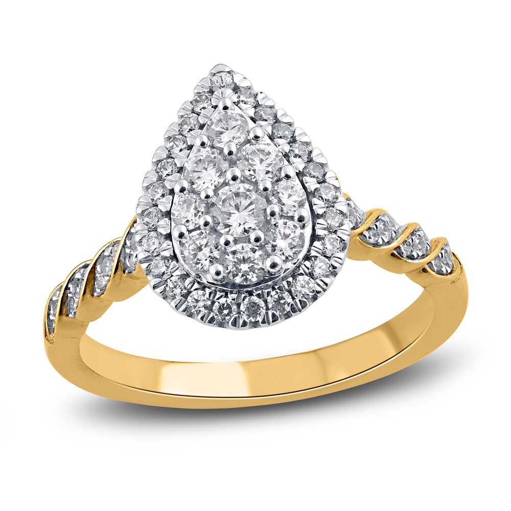 Diamond Engagement Ring 5/8 ct tw Round 14K Yellow Gold 85hy4F0W