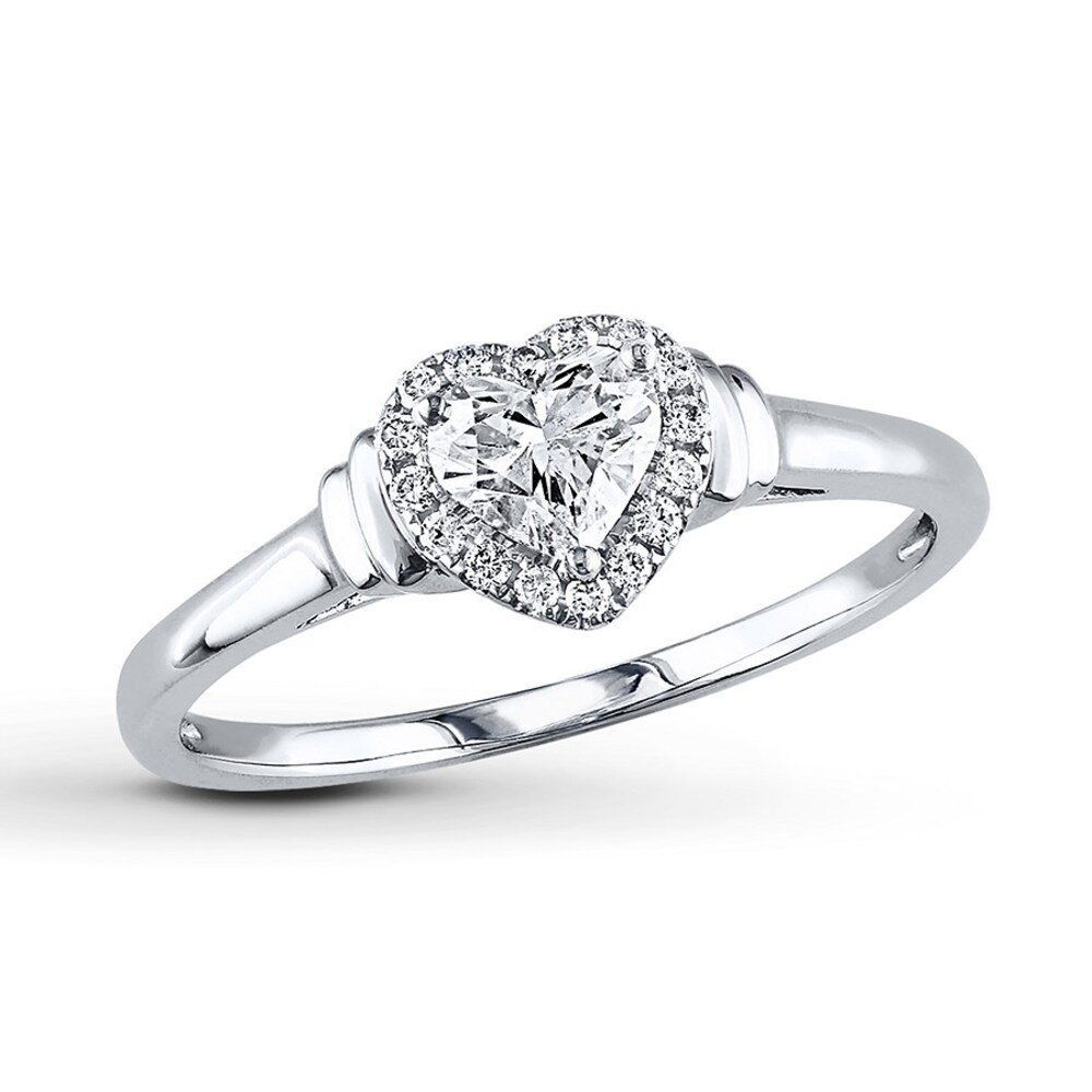 Diamond Engagement Ring 1/2 ct tw Heart-Shaped 14K White Gold 8832d1Ub