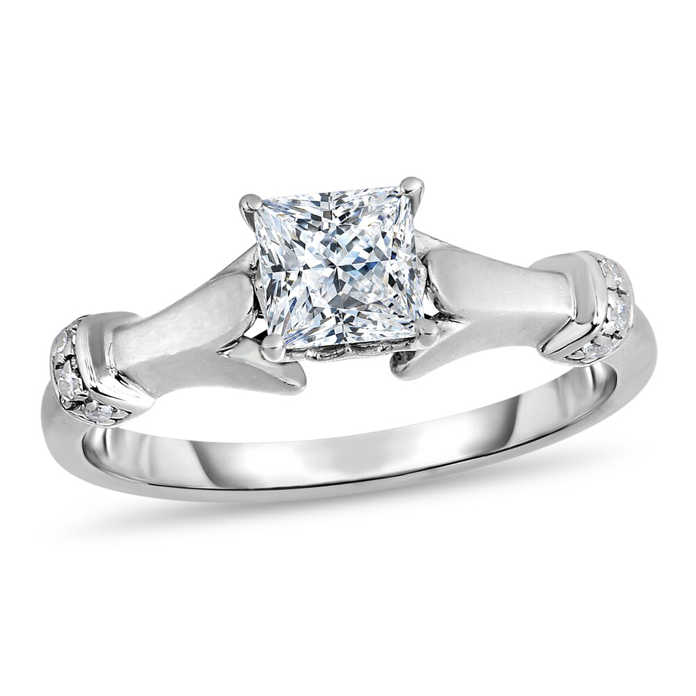 Diamond Ring 3/4 ct tw Princess/Round 14K White Gold 8GVMCooC