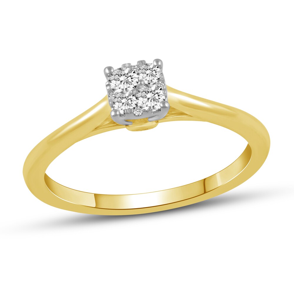 Diamond Engagement Ring 1/5 ct tw Round 14K Yellow Gold 8YE2nEOS [8YE2nEOS]