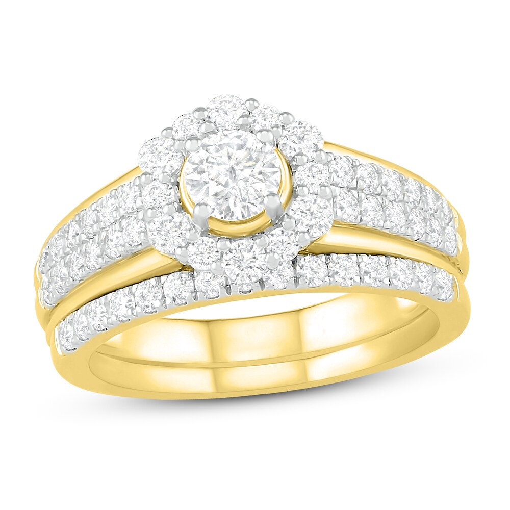 Diamond Bridal Set 1 ct tw Round 14K Yellow Gold 8bXrZHVu