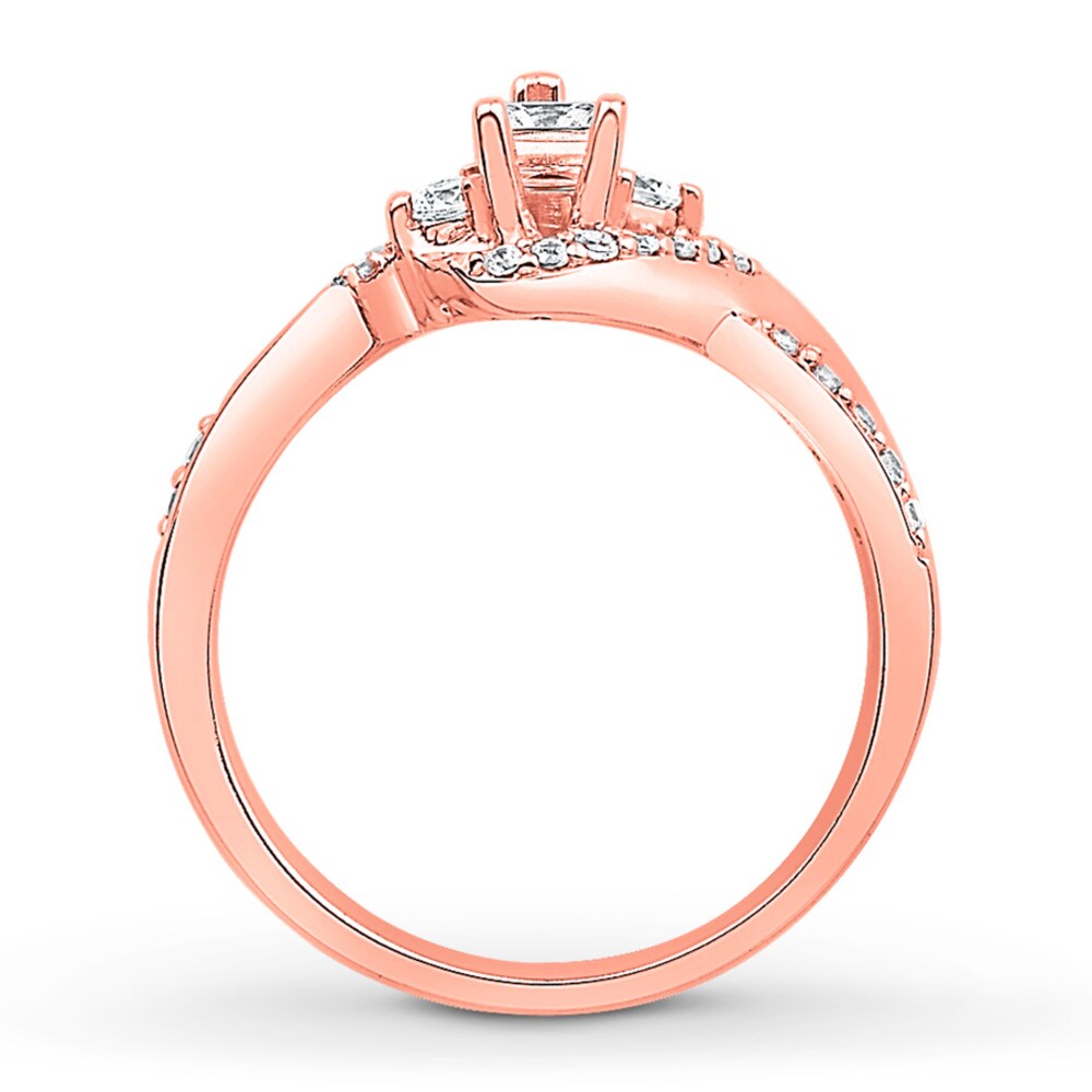 Diamond Engagement Ring 5/8 ct tw Pear-shaped 14K Rose Gold 8jDZB5FA