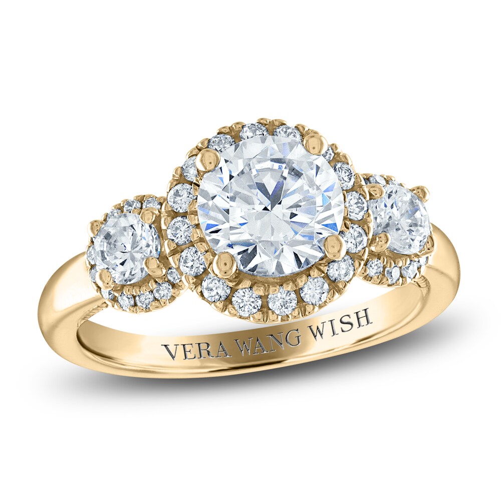 Vera Wang WISH Diamond Engagement Ring 2-1/4 ct tw Round 18K Yellow Gold 8jMWc0PI