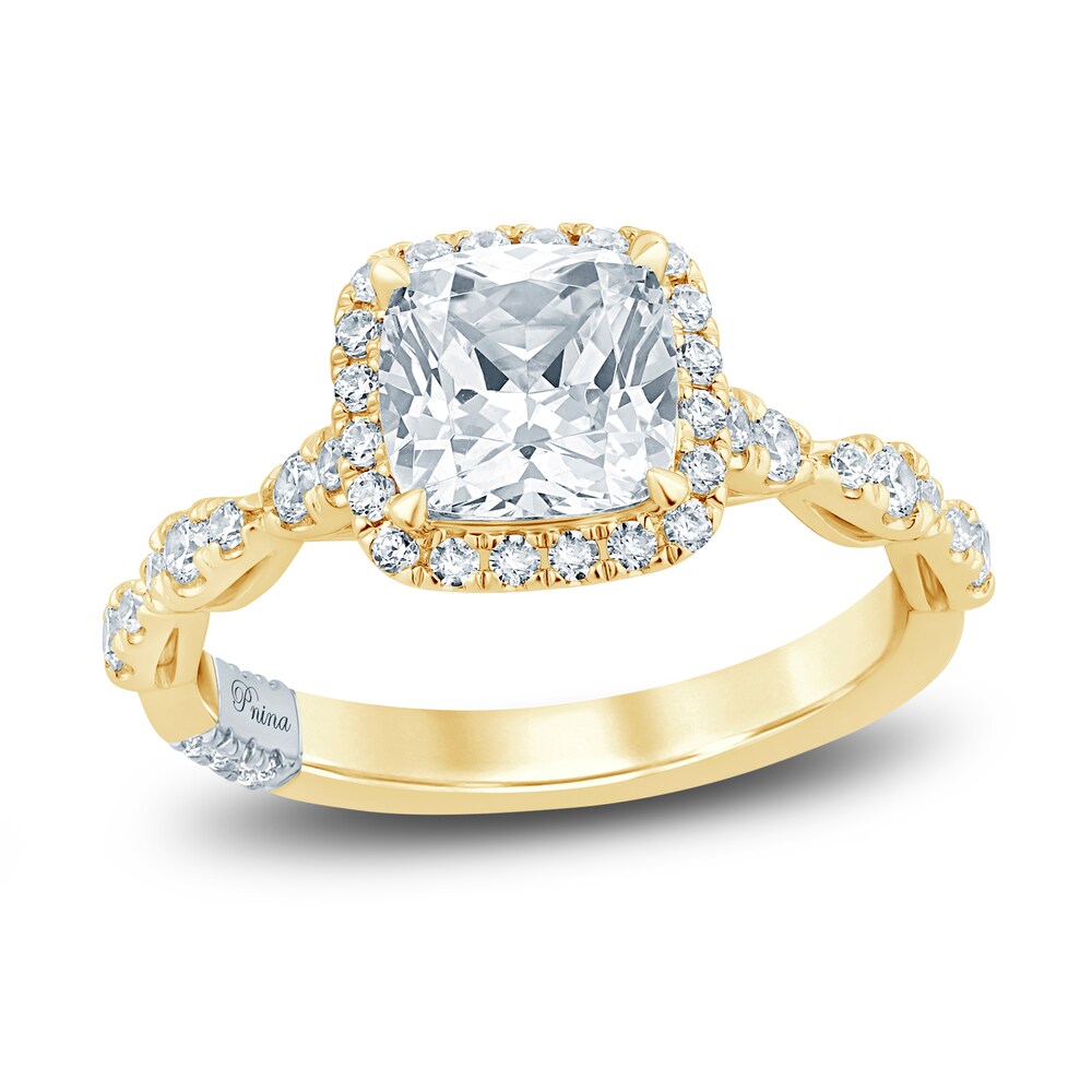 Pnina Tornai Diamond Engagement Ring 2-1/2 ct tw Cushion/Round 14K Yellow Gold 8mfb5qdP