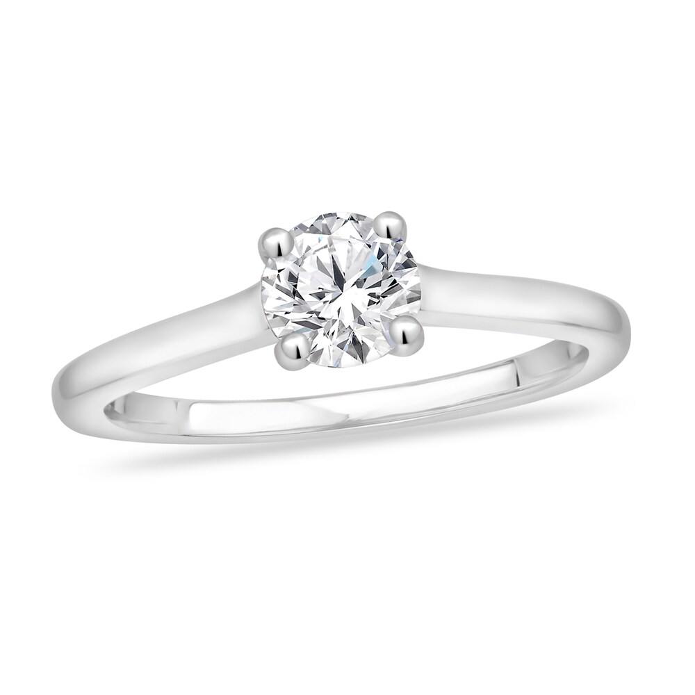 Diamond Solitaire Engagement Ring 7/8 ct tw Round-cut 14K White Gold (I2/I) 8p1i0oyw
