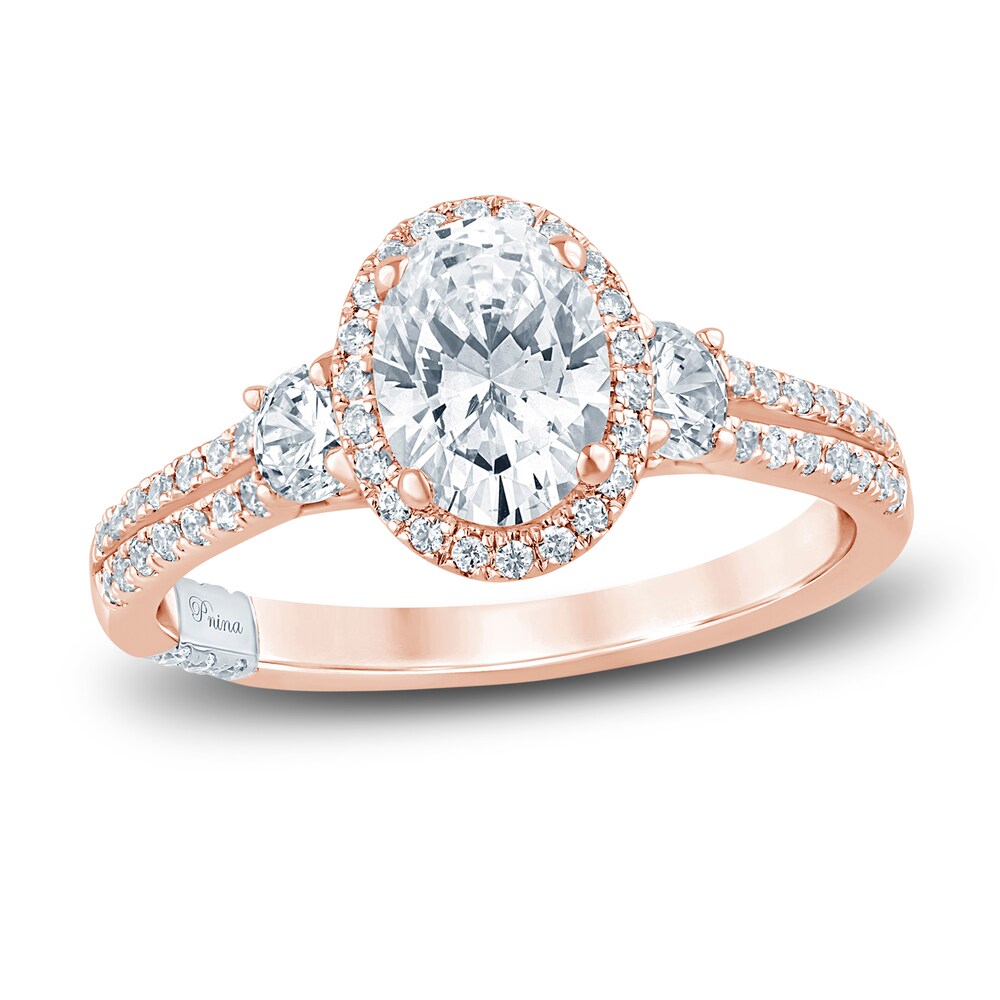 Pnina Tornai Lab-Created Diamond Engagement Ring 1-1/2 ct tw Oval/Round 14K Rose Gold 8uPTzFwI
