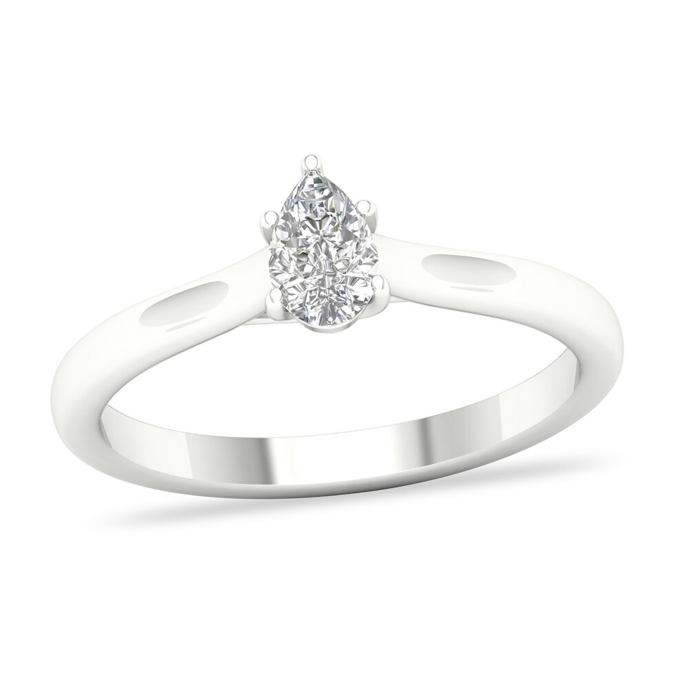 Diamond Solitaire Ring 1/3 ct tw Pear-shaped 14K White Gold (SI2/I) 8vOO3vVS