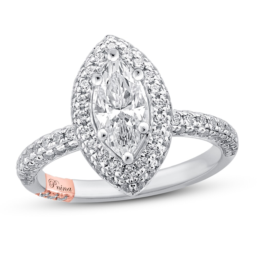 Pnina Tornai From Earth to Sky Diamond Engagement Ring 1-7/8 ct tw Marquise/Round 14K White Gold 8y0YQhFn