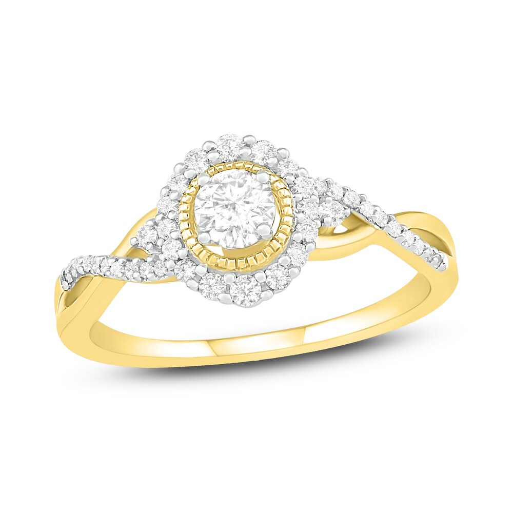 Diamond Engagement Ring 3/8 ct tw Round 14K Yellow Gold 92LaiALP
