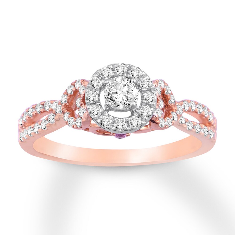 Diamond Promise Ring 1/2 carat tw Round 10K Two-Tone Gold 97pMYns4