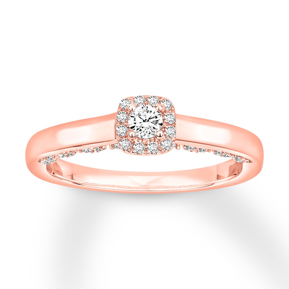 Diamond Engagement Ring 5/8 carat tw Round 14K Rose Gold 98MyEHxf