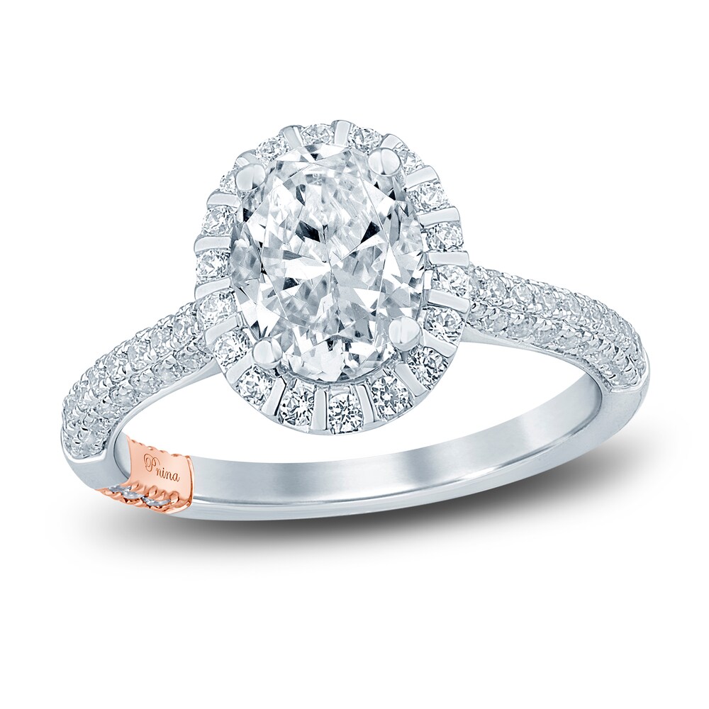 Pnina Tornai Lab-Created Diamond Engagement Ring 2 ct tw Oval/Round 14K White Gold 9EZJj28h