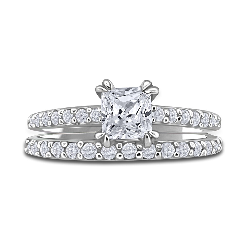 Diamond Bridal Set 1-3/8 ct tw Princess/Round 14K White Gold 9SqXl7sE