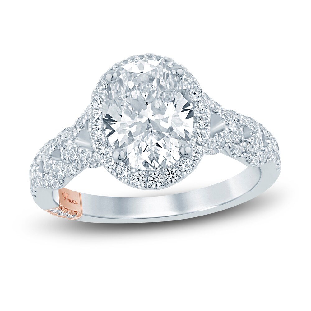 Pnina Tornai Lab-Created Diamond Engagement Ring 2-3/8 ct tw Oval/Round 14K White Gold 9TB5teRU