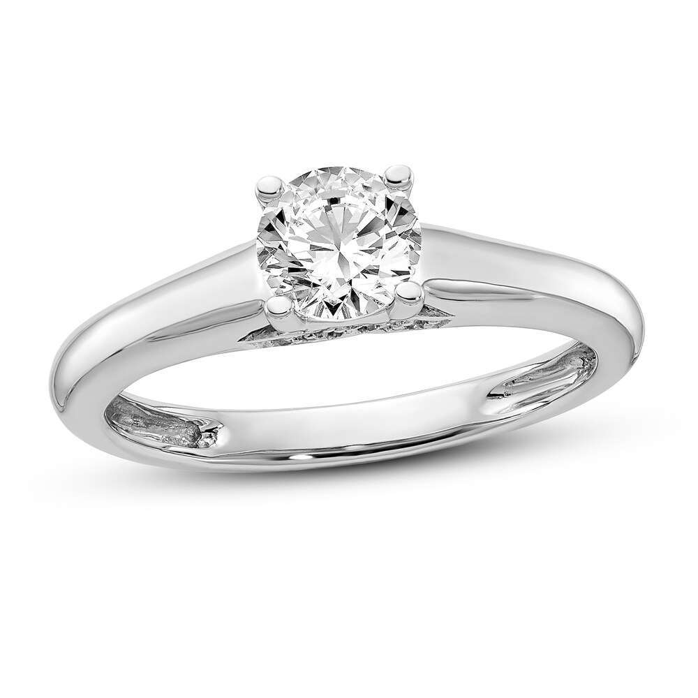 Diamond Solitaire Engagement Ring 3/4 ct tw Round 14K White Gold 9TCyckQn