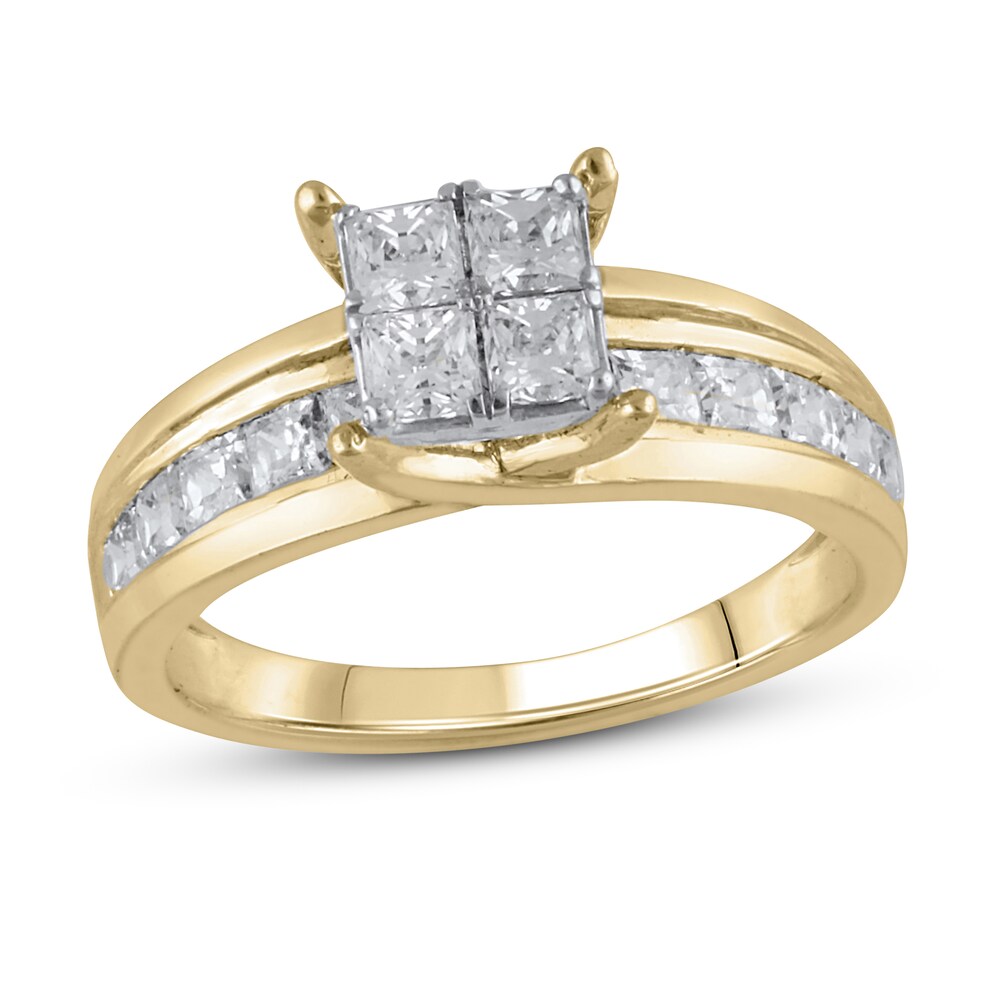 Diamond Engagement Ring 1-1/2 ct tw Round 14K Yellow Gold 9TW3V4qR