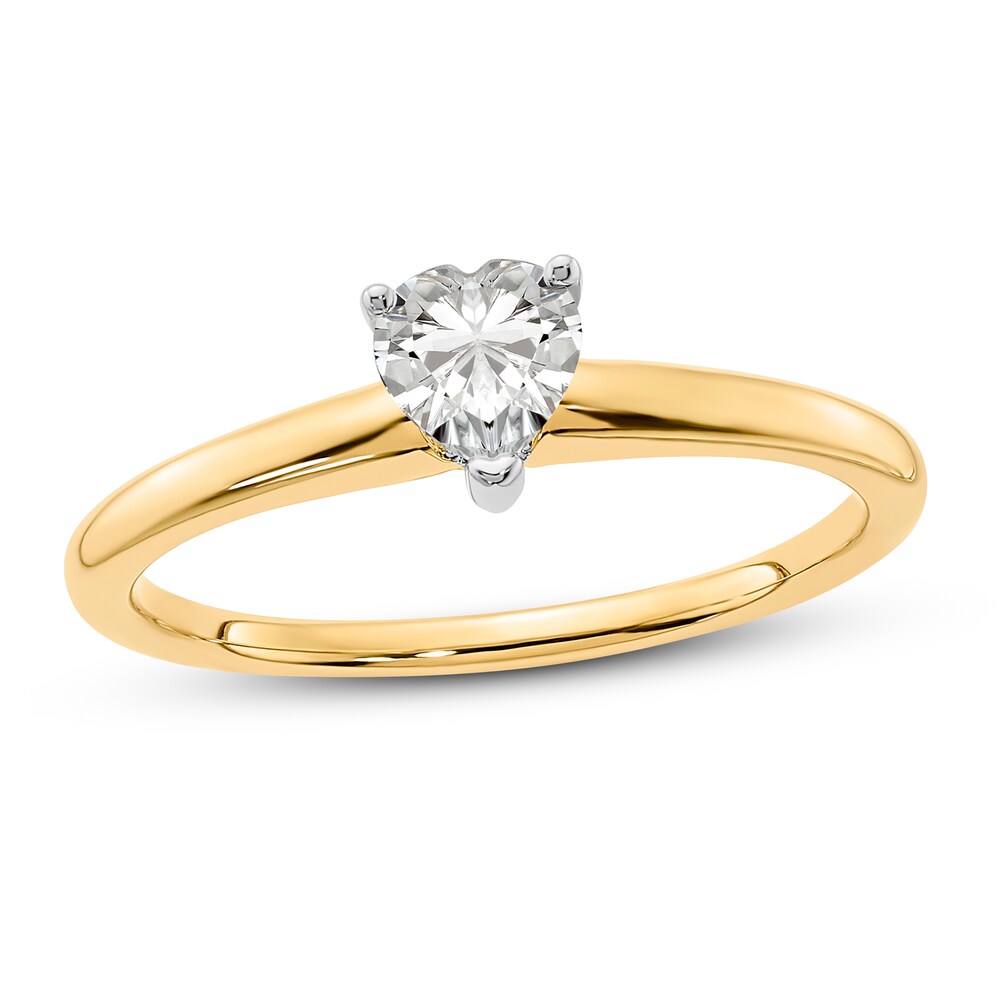 Diamond Solitaire Engagement Ring 1/2 ct tw Heart 14K Two-Tone Gold (I1/I) 9VYoF7P4