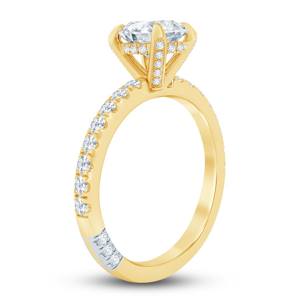 Pnina Tornai Diamond Engagement Ring 1-1/2 ct tw Oval/Round 14K Yellow Gold 9cXcifwj