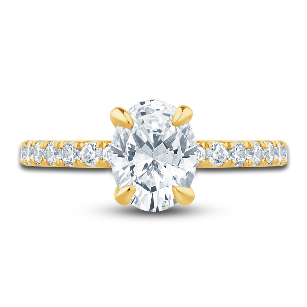 Pnina Tornai Diamond Engagement Ring 1-1/2 ct tw Oval/Round 14K Yellow Gold 9cXcifwj