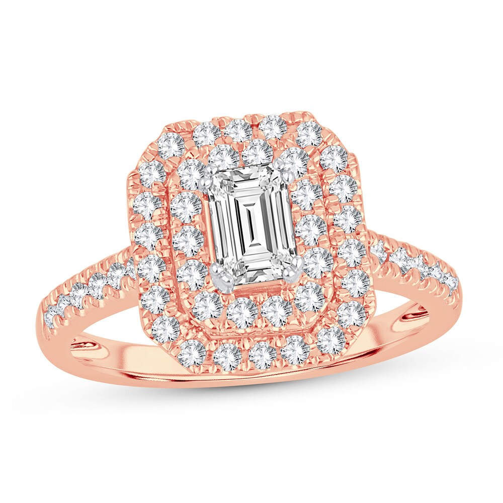 Diamond Ring 1 ct tw Emerald-cut 14K Rose Gold 9e6zqGtr