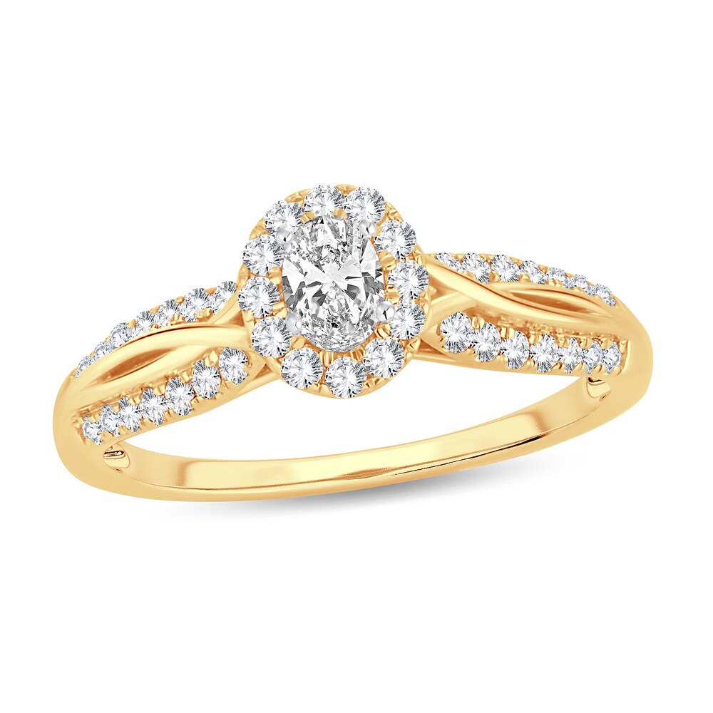 Diamond Ring 1/2 ct tw Oval 14K Yellow Gold 9fB7qoiP