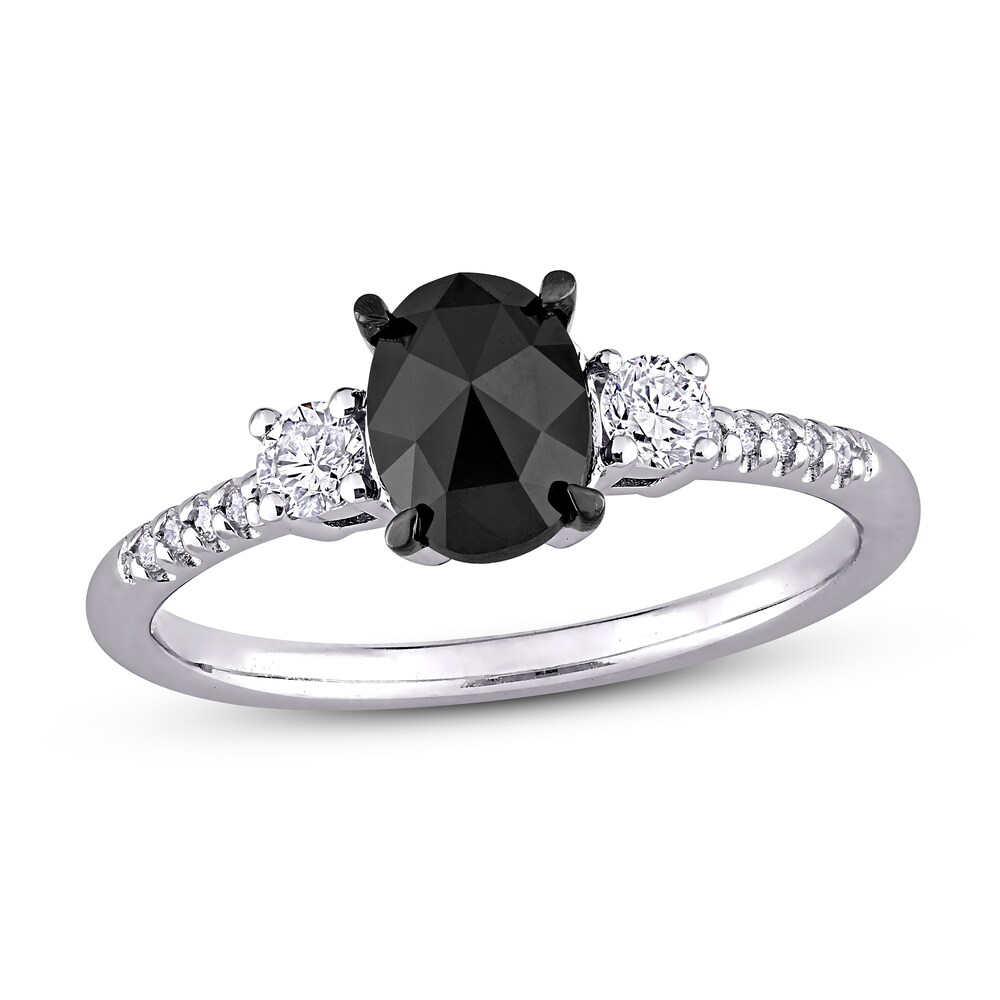 Black Diamond Engagement Ring 1 1/5 ct tw 14K White Gold 9vz9Icnq