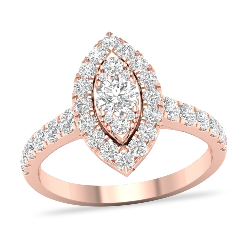 Diamond Ring 1 ct tw Round 14K Rose Gold 9yi8C3In