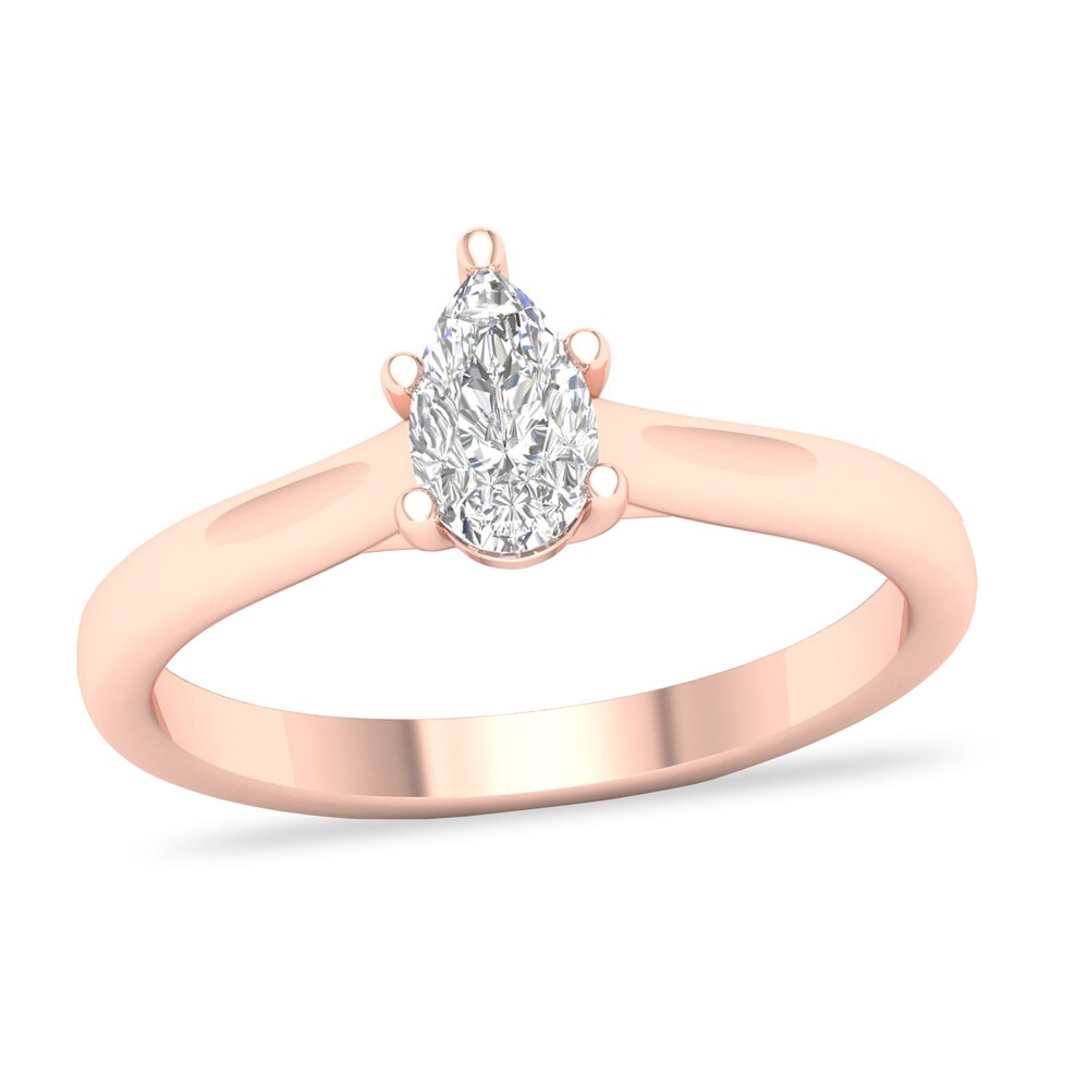 Diamond Solitaire Ring 1/2 ct tw Pear-shaped 14K Rose Gold (SI2/I) A2sWyKXW