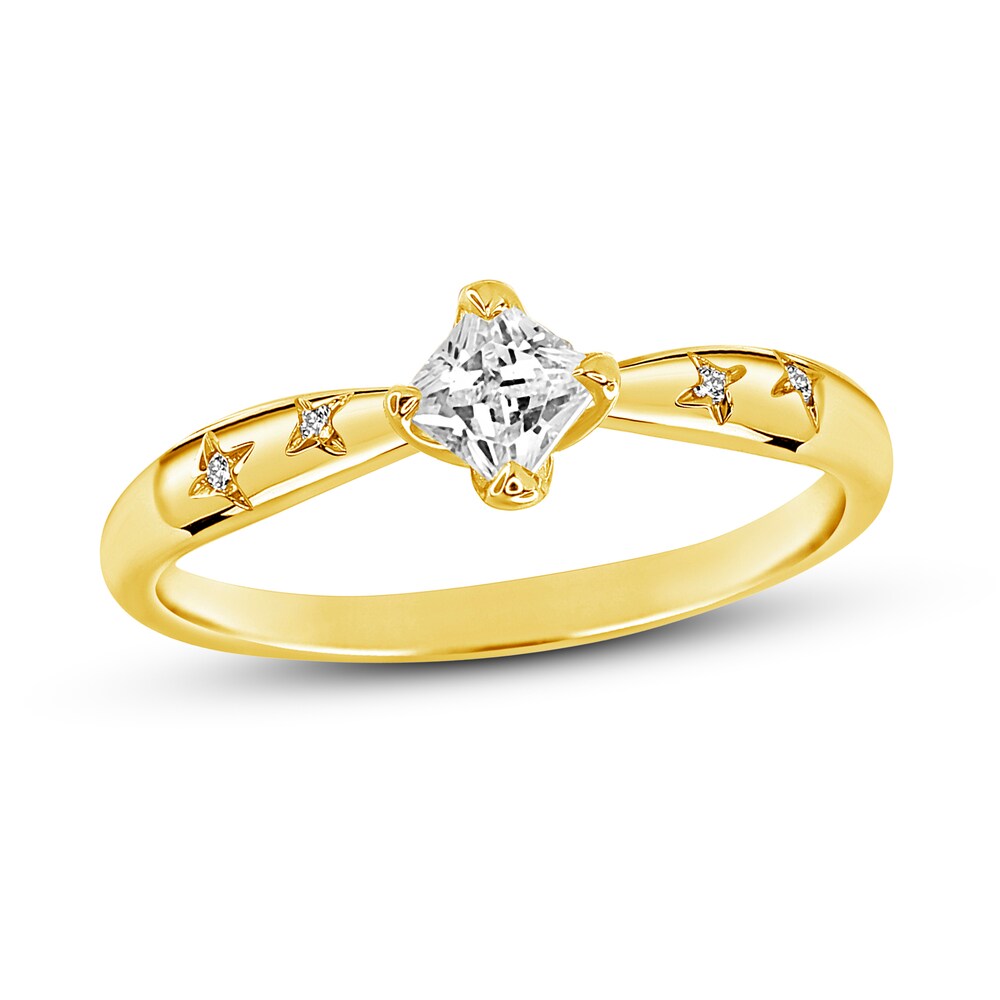Diamond Engagement Ring 1/3 ct tw Round/Princess 14K Yellow Gold A9m51fxE