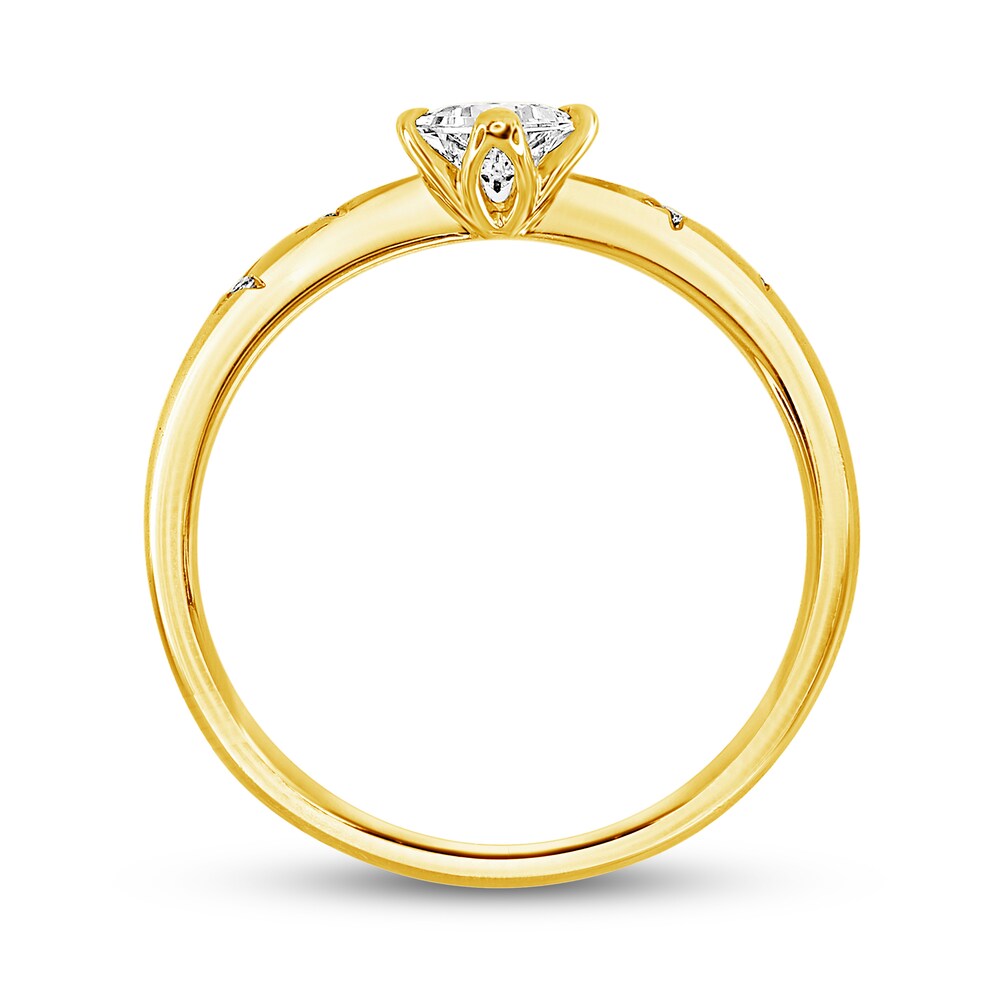 Diamond Engagement Ring 1/3 ct tw Round/Princess 14K Yellow Gold A9m51fxE