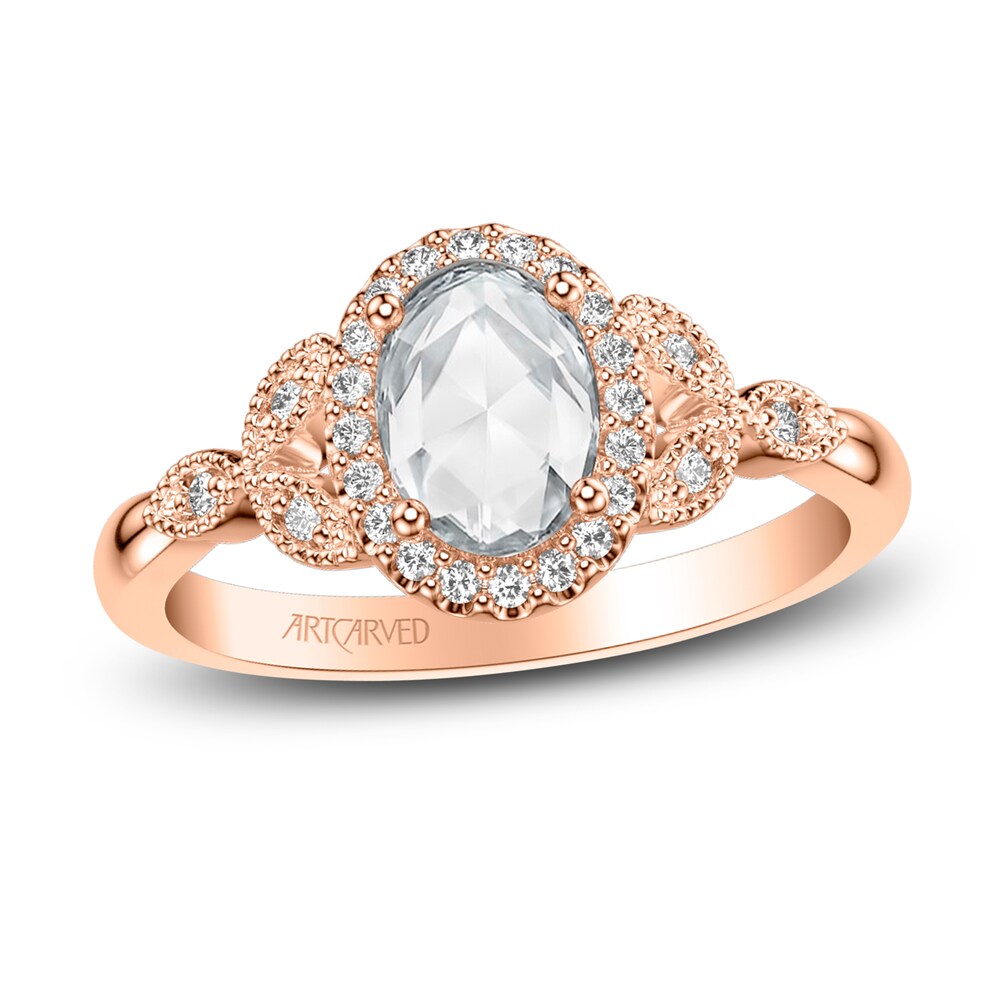 ArtCarved Rose-Cut Diamond Engagement Ring 5/8 ct tw 14K Rose Gold APFpJkCP
