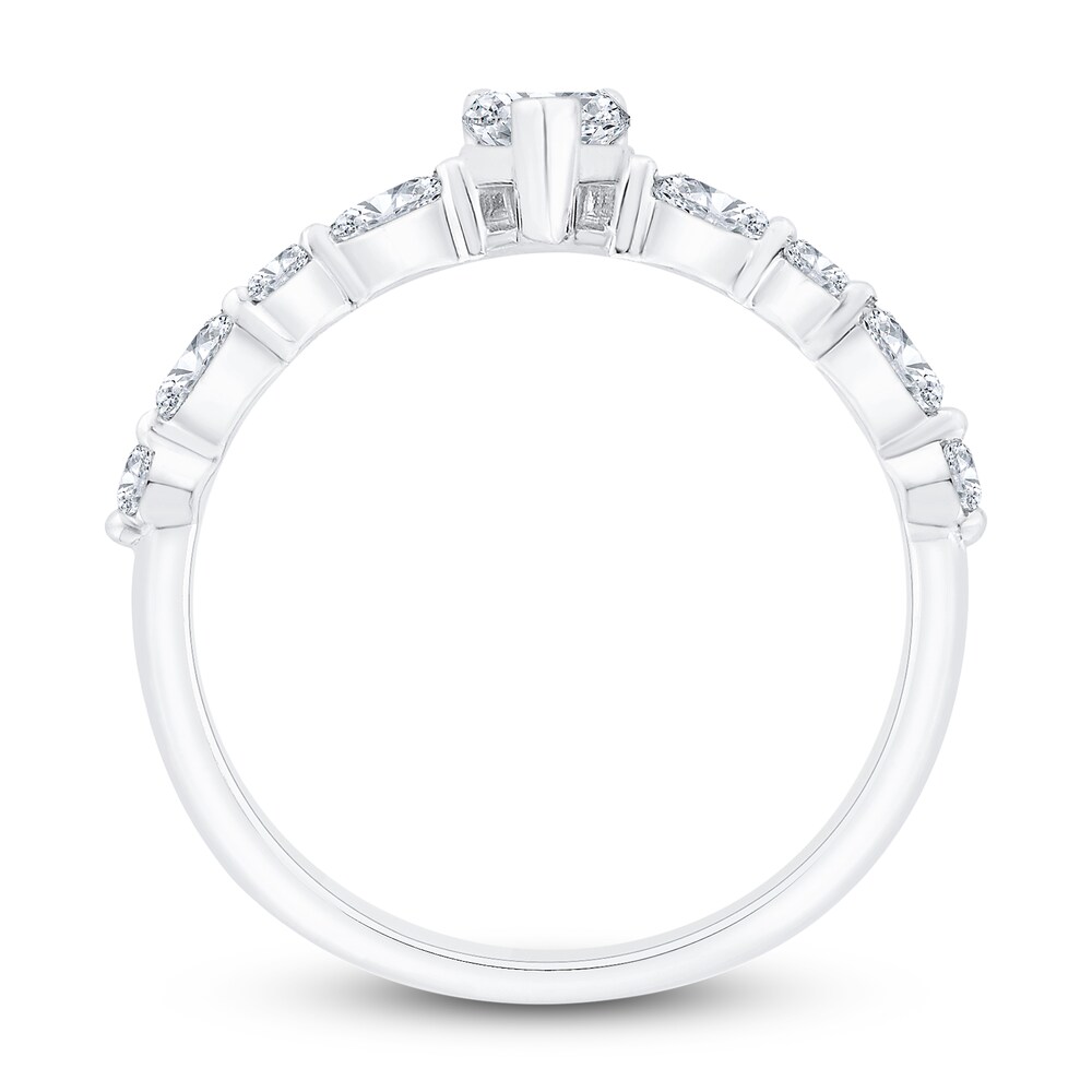Diamond Engagement Ring 5/8 ct tw Pear-shaped/Round 14K White Gold APnaK9z3