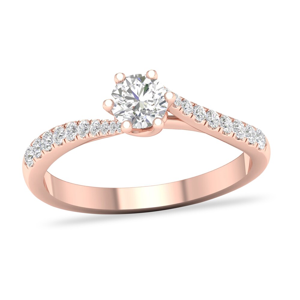 Diamond Ring 1/2 ct tw Round-cut 14K Rose Gold AQ1QcXkl