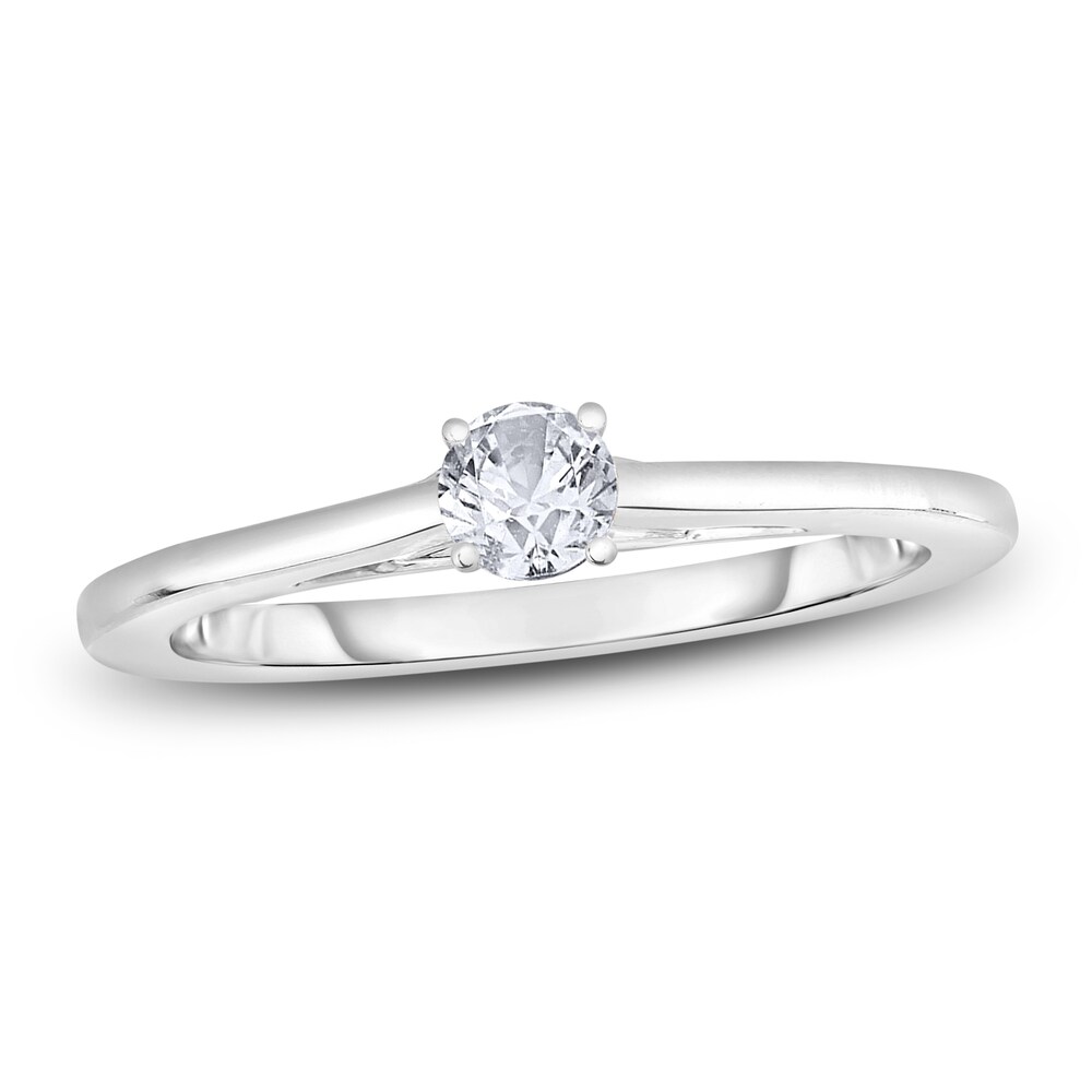 Diamond Solitaire Engagement Ring 1/4 ct tw Round 14K White Gold (I2/I) ASGaGvRK
