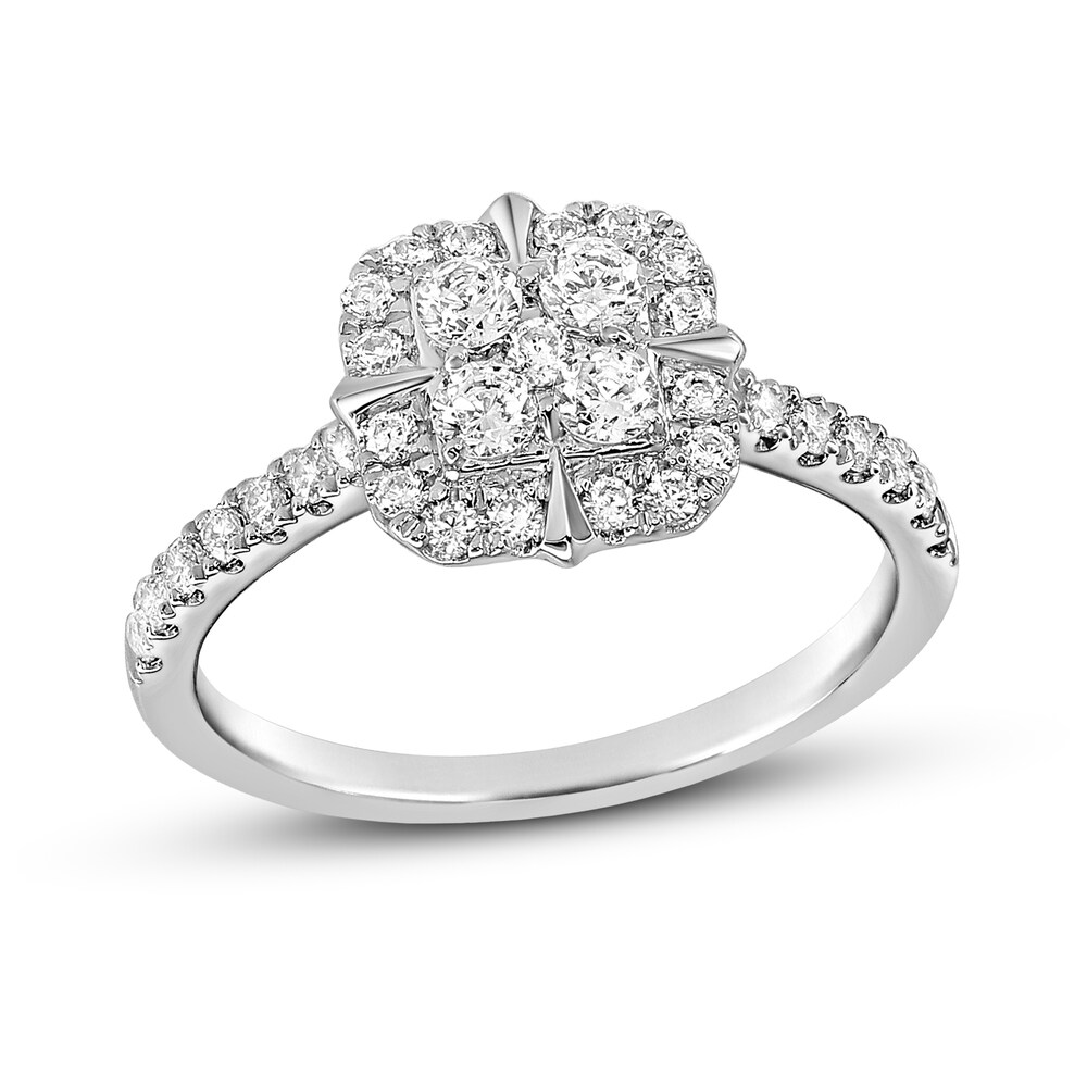 Diamond Engagement Ring 3/4 ct tw Round 14K White Gold ATz4EVq4