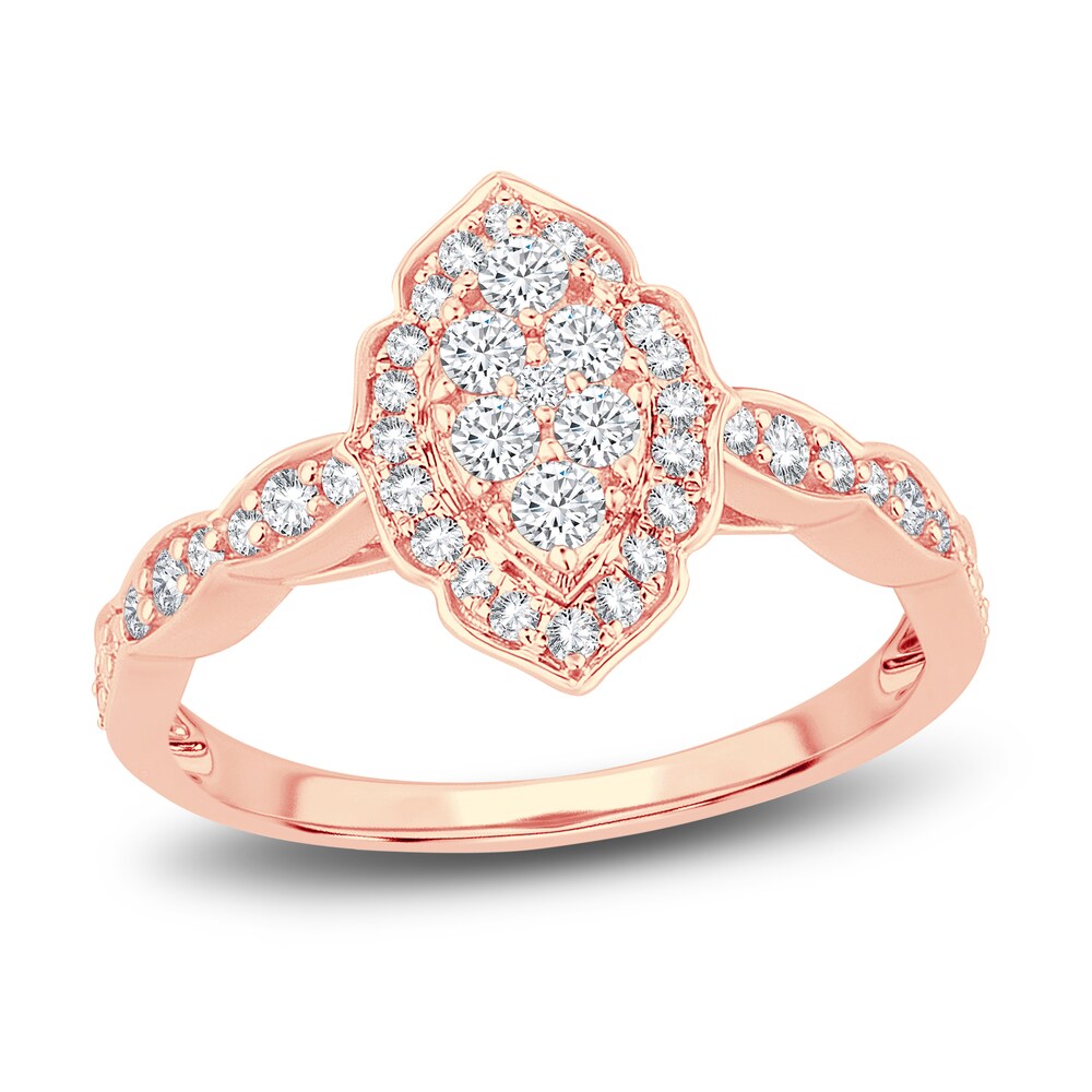 Diamond Ring 1/2 ct tw Round 14K Rose Gold AUzvoD1a
