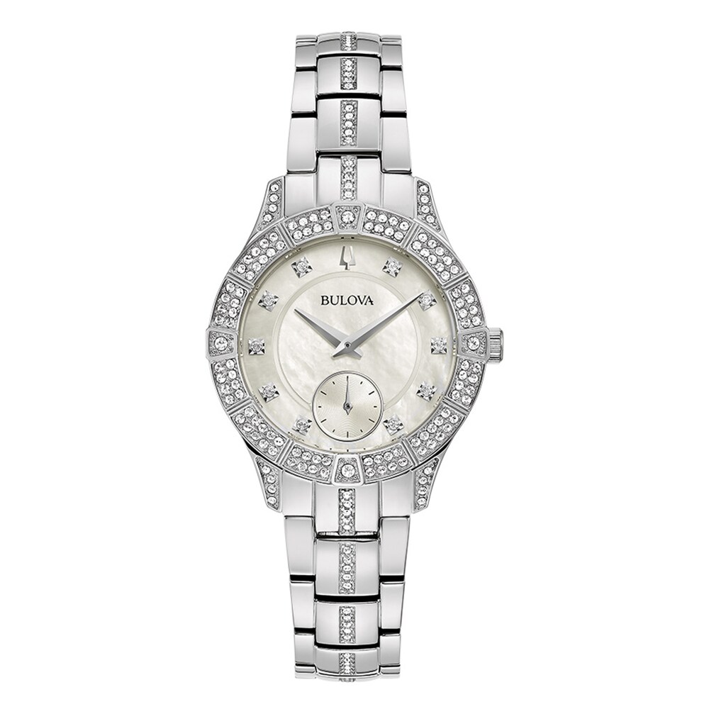 Bulova Phantom Mother-of-Pearl/Crystal Women's Watch 96L291 Abuacdrw