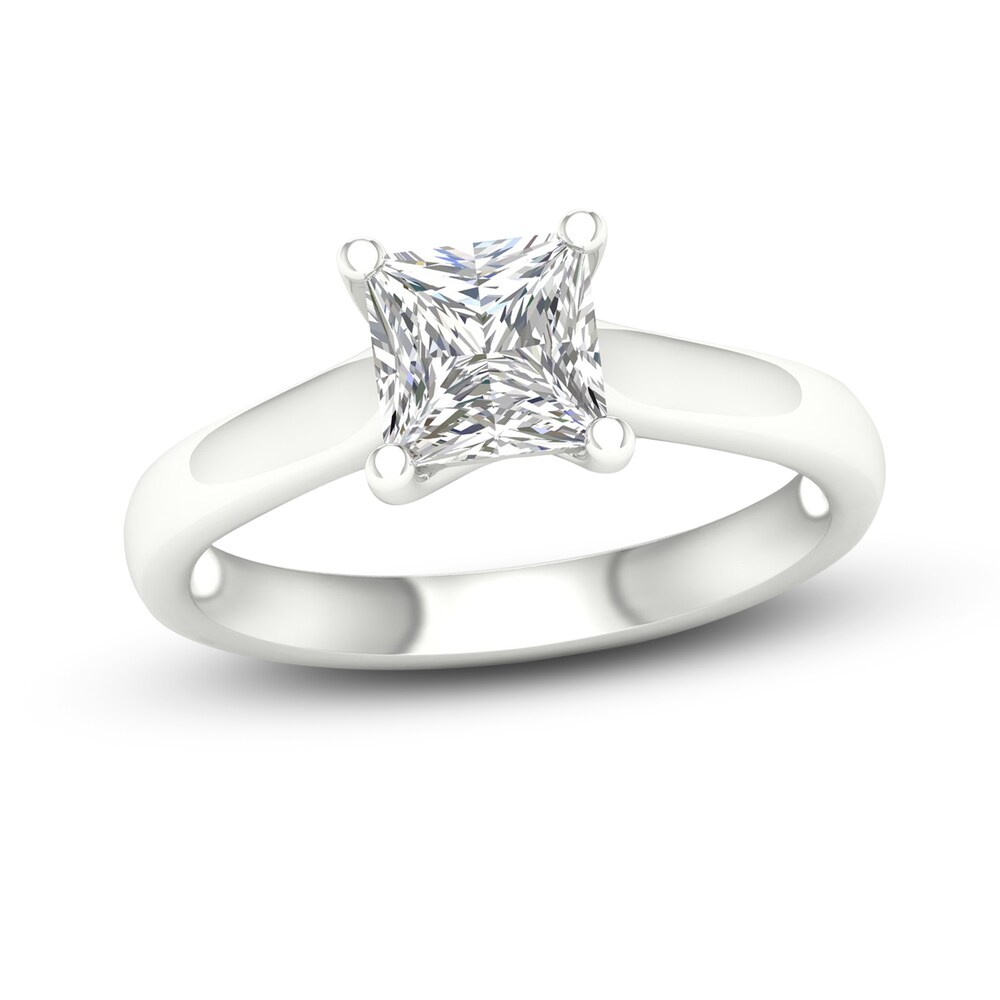 Diamond Solitaire Ring 1-1/2 ct tw Princess-cut 14K White Gold (I1/I) Am3vaz8N