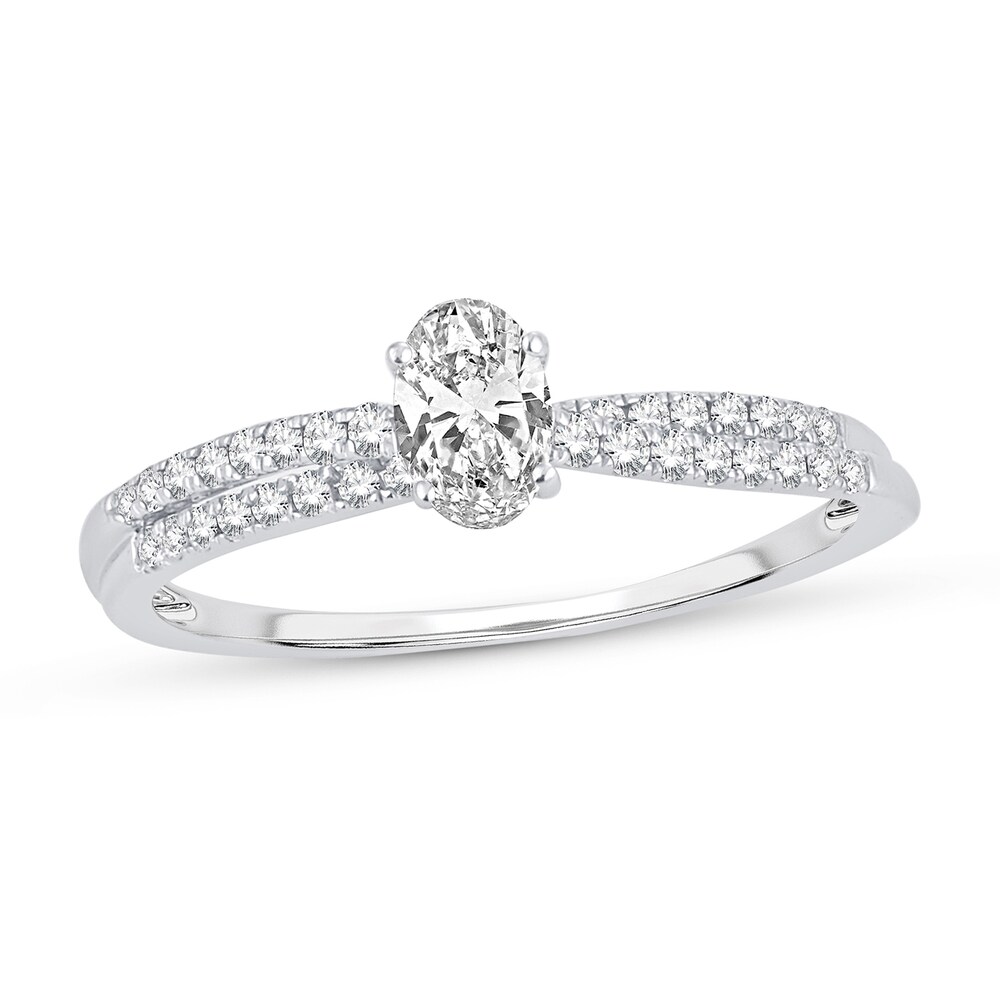 Diamond Ring 1/2 ct tw Oval 14K White Gold AonZqGOa