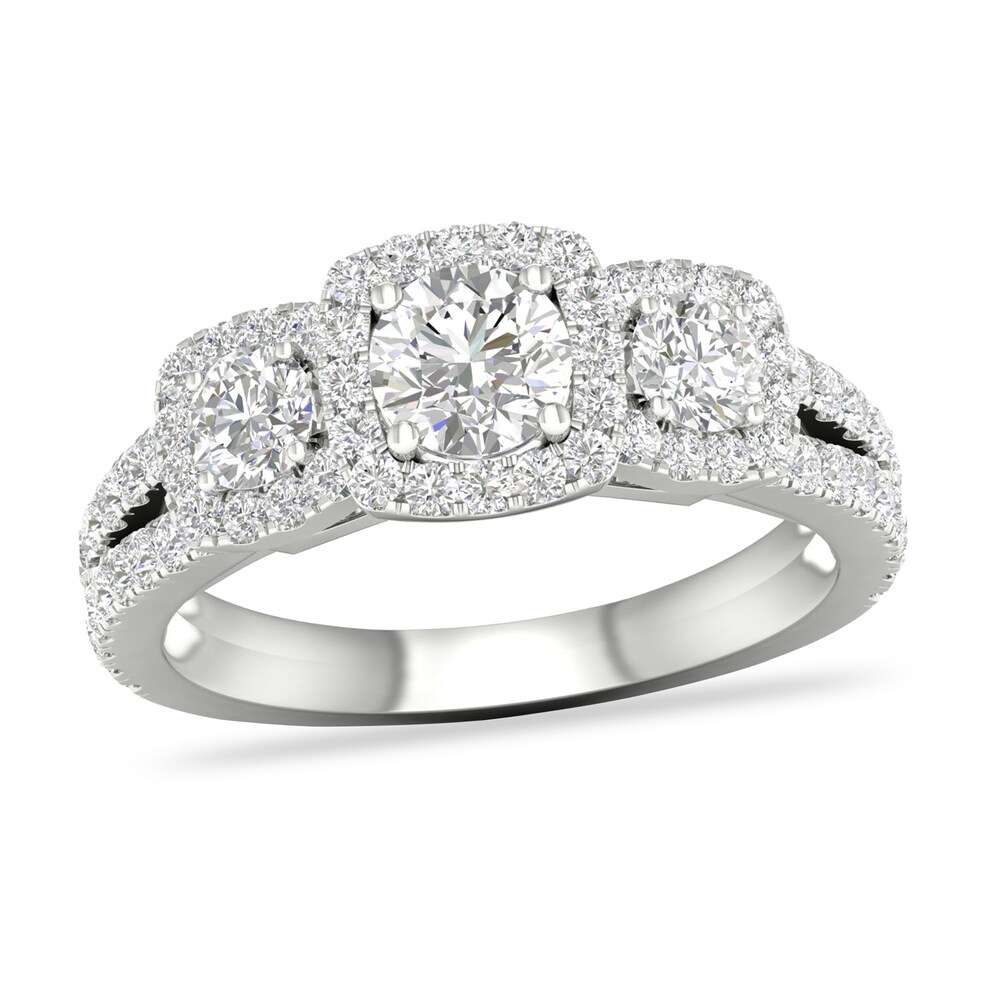 Diamond Ring 1-1/3 ct tw Round-cut 14K White Gold AqwLmOW9