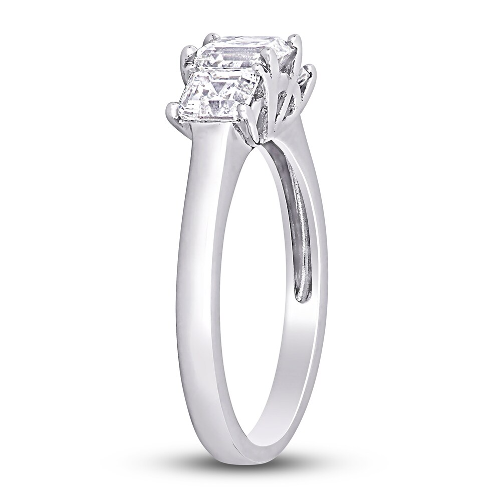 Diamond 3-Stone Engagement Ring 1-1/2 ct tw Asscher-Cut 14K White Gold AtDv0kq4